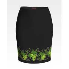 СЖ193дЧнннн Барвиста вишиванка Заготовка для вишивки - Спідниця жіноча Виноград р.42-54 домоткане полотно, чорний