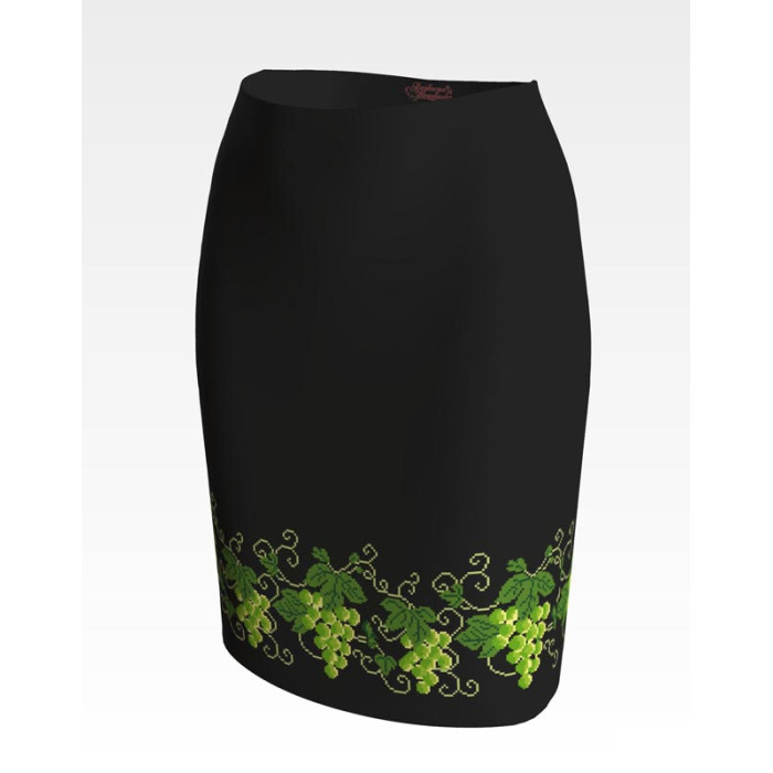 СЖ193дЧнннн Барвиста вишиванка Заготовка для вишивки - Спідниця жіноча Виноград р.42-54 домоткане полотно, чорний