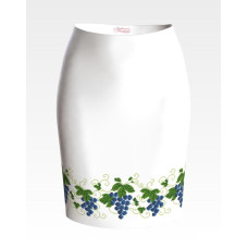 СЖ194кБнннн Барвиста вишиванка Заготовка для вишивки - Спідниця жіноча Виноград р.42-54 атлас, білий