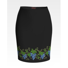 СЖ194шЧнннн Барвиста вишиванка Заготовка для вишивки - Спідниця жіноча Виноград р.42-54 шовк, чорний