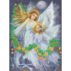 Т-0196 Різдвяні ангели. ВДВ. Схема на тканини для вишивання бісером