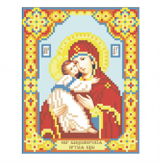 Т-0240 Володимирська ікона Божої Матері. ВДВ. Схема на тканині для вишивання бісером