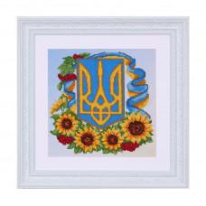 Т-0541 Герб із квітами. ВДВ. Схема на тканині для вишивання бісером