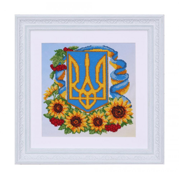 Т-0541 Герб із квітами. ВДВ. Схема на тканині для вишивання бісером