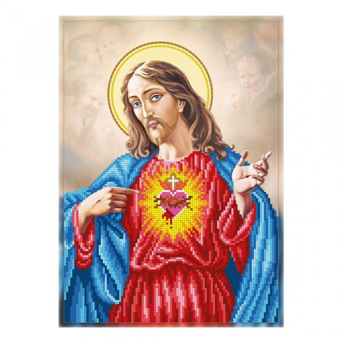 Т-1098 Святе серце Ісуса. ВДВ. Схема на тканині для вишивання бісером
