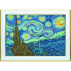Т-1385 Зоряна ніч за мотивами картини Ван Гога. ВДВ. Схема для вишивання бісером