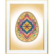 Т-1419 VDV Заготовка для вишивки бісером - Великоднє яйце Золотисте 11x15 см (схема на атласі)