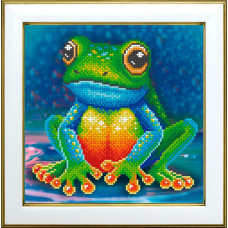 Т-1430 VDV Заготовка для вишивки бісером - Жабка 20x20 см (схема на сатині)