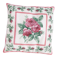 T2034A Thea Gouverneur Набір для вишивки рахунковим хрестиком - Подушка Троянда Rose Bouquet Cushion 35x35 см, Aida 12