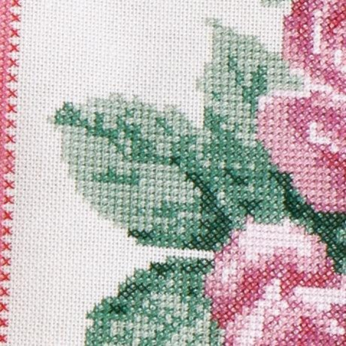 T2034A Thea Gouverneur Набір для вишивки рахунковим хрестиком - Подушка Троянда Rose Bouquet Cushion 35x35 см, Aida 12