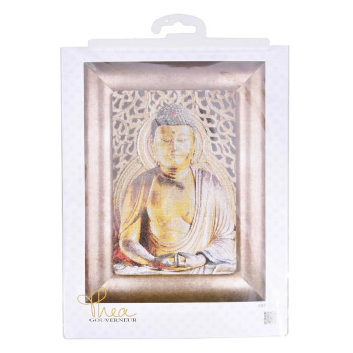 T532A Thea Gouverneur Набір для вишивки рахунковим хрестиком - Будда Buddha 22x34 см, Aida 18