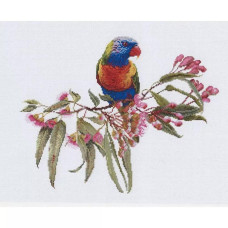 T605A Thea Gouverneur Набір для вишивки  рахунковим хрестиком - Папуга у цвіту Parrot in Bloom , 27x39 см, Aida 16