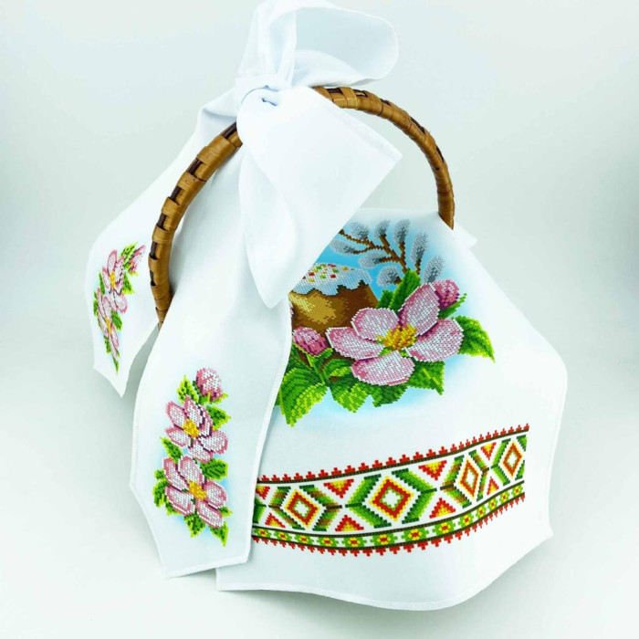 ТБ БК_100 Virena Набір для вишивки бісером - Великодній бант на кошик 11x140 см (габардин)
