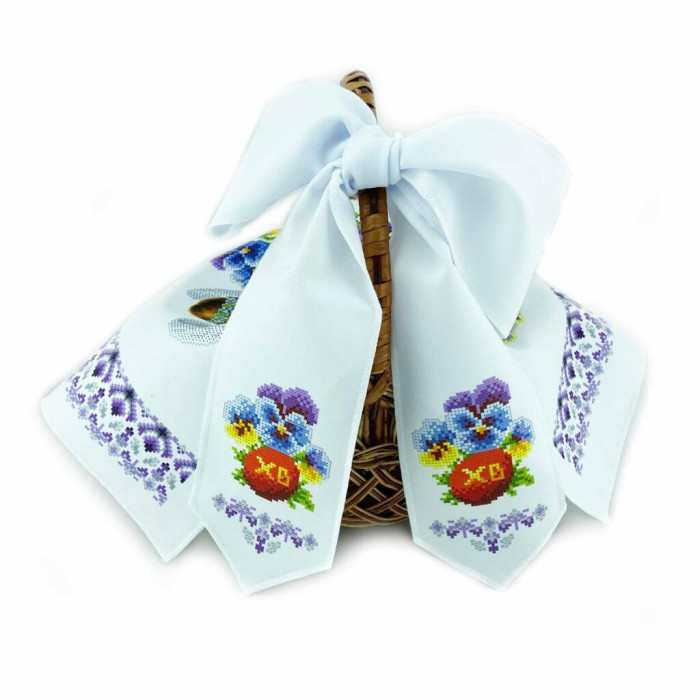 ТБ БК_104 Virena Набір для вишивки бісером - Великодній бант на кошик 11x140 см (габардин)