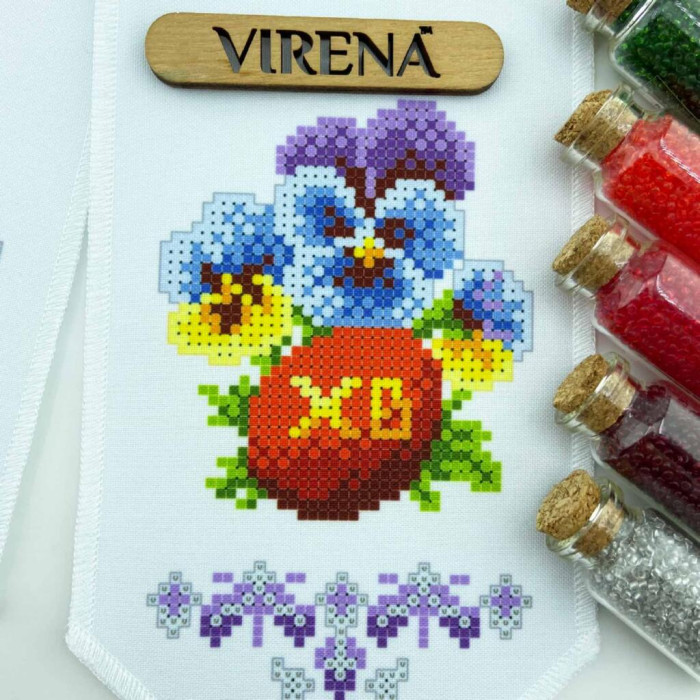ТБ БК_104 Virena Набір для вишивки бісером - Великодній бант на кошик 11x140 см (габардин)