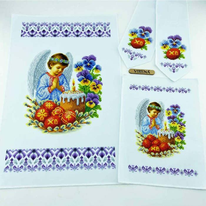 ТБ БК_104 Virena Набір для вишивки бісером - Великодній бант на кошик 11x140 см (габардин)