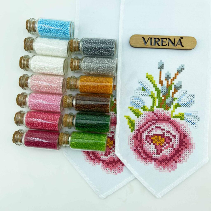 ТБ БК_105 Virena Набір для вишивки бісером - Великодній бант на кошик 11x140 см (габардин)