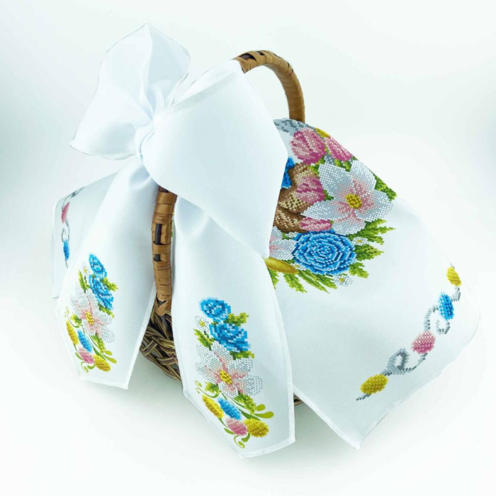 ТБ БК_106 Virena Набір для вишивки бісером - Великодній бант на кошик 11x140 см (габардин)