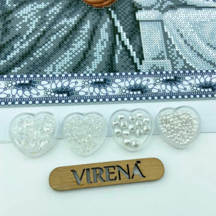 ТБ_А2Р_108 Virena Набір для вишивки бісером - Святе сімейство в сріблі 58x41 см, габардин