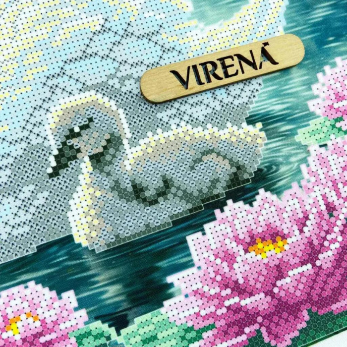 ТБ_А3Н_585 Virena Набір для вишивки бісером - Лебеді з ліліями 36,5x27 см (габардин)