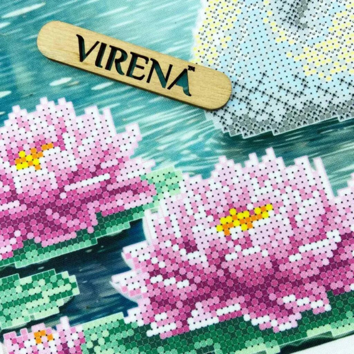 ТБ_А3Н_585 Virena Набір для вишивки бісером - Лебеді з ліліями 36,5x27 см (габардин)