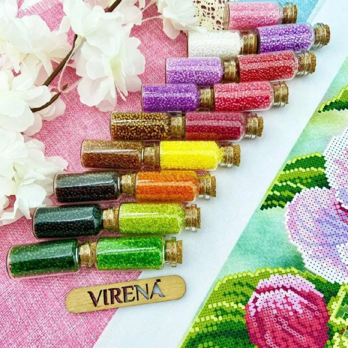 ТБ_А3Н_586 Virena Набір для вишивки бісером - Яблуневий цвіт 36,5x27 см (габардин)