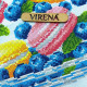 ТБ_А3Н_590 Virena Набір для вишивки бісером - Макаруни з ягодами 36,5x27 см (габардин)