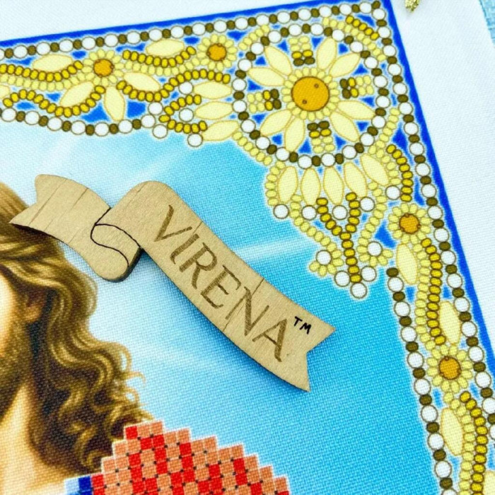 ТБ_А4Н_679 Virena Набір для вишивки бісером - Ісус з ягням в золоті 19х23,5 см (габардин)