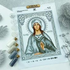 ТБ_А4Р_677 Virena Набір для вишивки бісером та бусинами - Ікона Cв. Вікторія в сріблі 19х23,5 см (габардин)