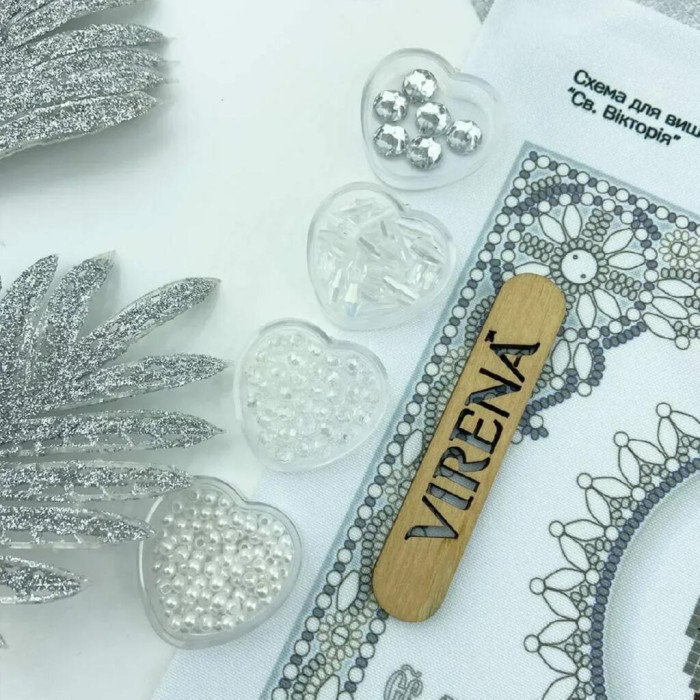 ТБ_А4Р_677 Virena Набір для вишивки бісером та бусинами - Ікона Cв. Вікторія в сріблі 19х23,5 см (габардин) ТБ_А4Р_677 Virena Набір для вишивки бісером та бусинами - Ікона Cв. Вікторія в сріблі 19х23,5 см (габардин)