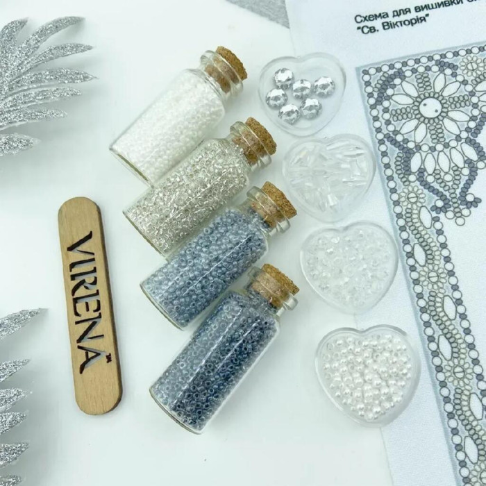 ТБ_А4Р_677 Virena Набір для вишивки бісером та бусинами - Ікона Cв. Вікторія в сріблі 19х23,5 см (габардин) ТБ_А4Р_677 Virena Набір для вишивки бісером та бусинами - Ікона Cв. Вікторія в сріблі 19х23,5 см (габардин)