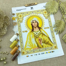 ТБ_А4Р_678 Virena Набір для вишивки бісером та бусинами - Ікона Cв. Вікторія в золоті 19х23,5 см (габардин)