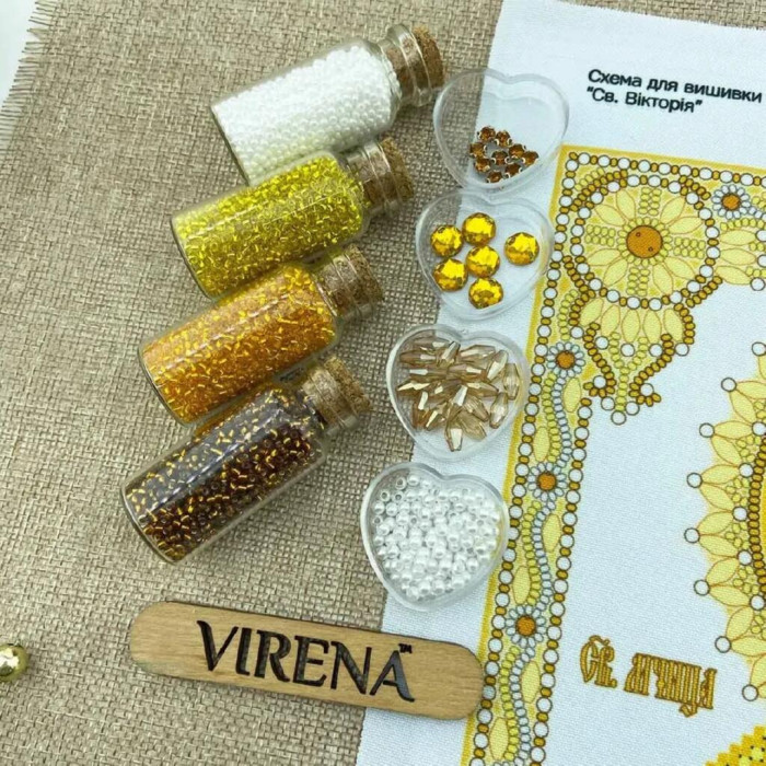 ТБ_А4Р_678 Virena Набір для вишивки бісером та бусинами - Ікона Cв. Вікторія в золоті 19х23,5 см (габардин) ТБ_А4Р_678 Virena Набір для вишивки бісером та бусинами - Ікона Cв. Вікторія в золоті 19х23,5 см (габардин)