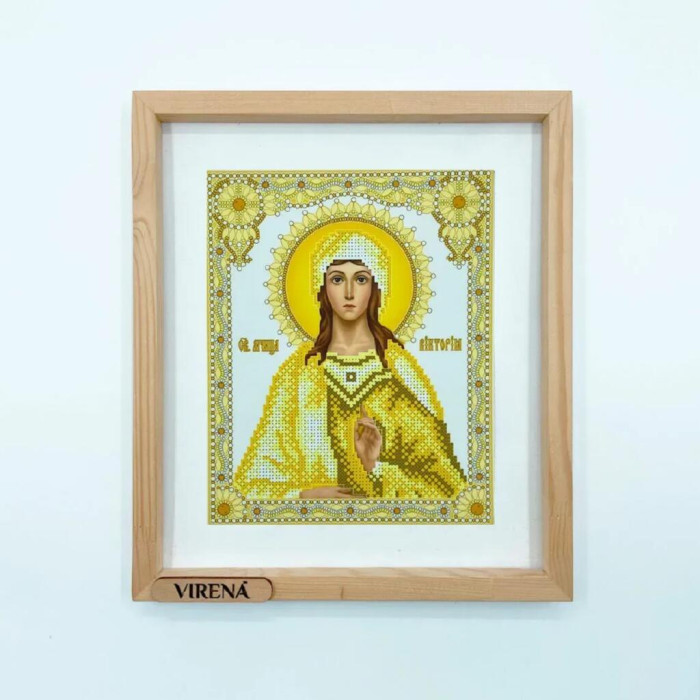 ТБ_А4Р_678 Virena Набір для вишивки бісером та бусинами - Ікона Cв. Вікторія в золоті 19х23,5 см (габардин) ТБ_А4Р_678 Virena Набір для вишивки бісером та бусинами - Ікона Cв. Вікторія в золоті 19х23,5 см (габардин)