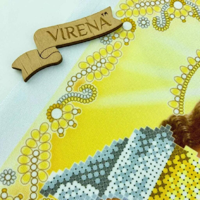 ТБ_А4Р_681 Virena Набір для вишивки бісером - Пресвяте серце Ісуса Христа в золоті 19x23,5 см, габардин