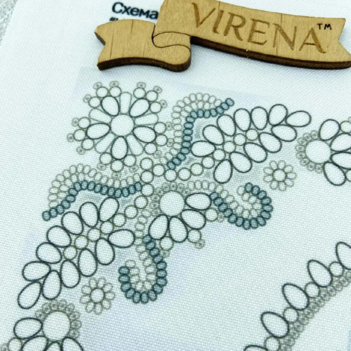 ТБ_А4Р_683 Virena Заготовка для вишивки бісером - Пресвяте серце Ісуса Христа в сріблі 19x23,5 см, габардин