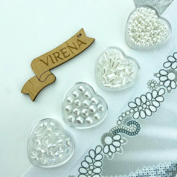 ТБ_А4Р_683 Virena Заготовка для вишивки бісером - Пресвяте серце Ісуса Христа в сріблі 19x23,5 см, габардин