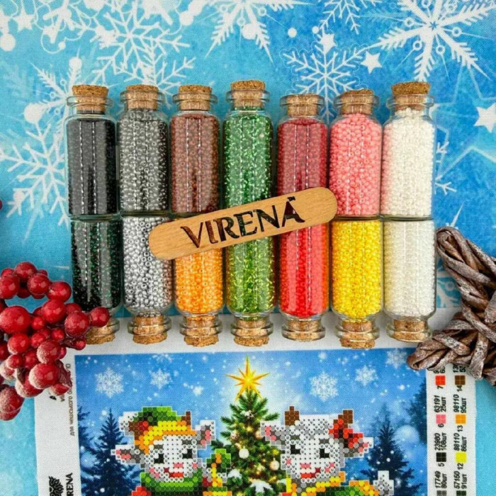 ТБ_А5Н_367 Virena Набір для вишивки бісером - Козенята, символ року 2027, 15,3х11,5 см (габардин)
