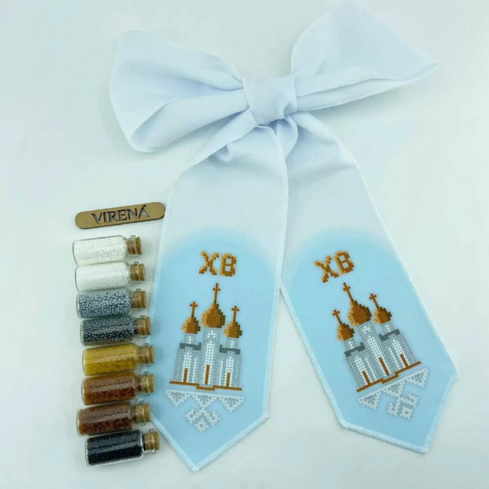 ТБ_БК_109 Virena Набір для вишивки бісером - Великодній бант на кошик 11x140 см (габардин)