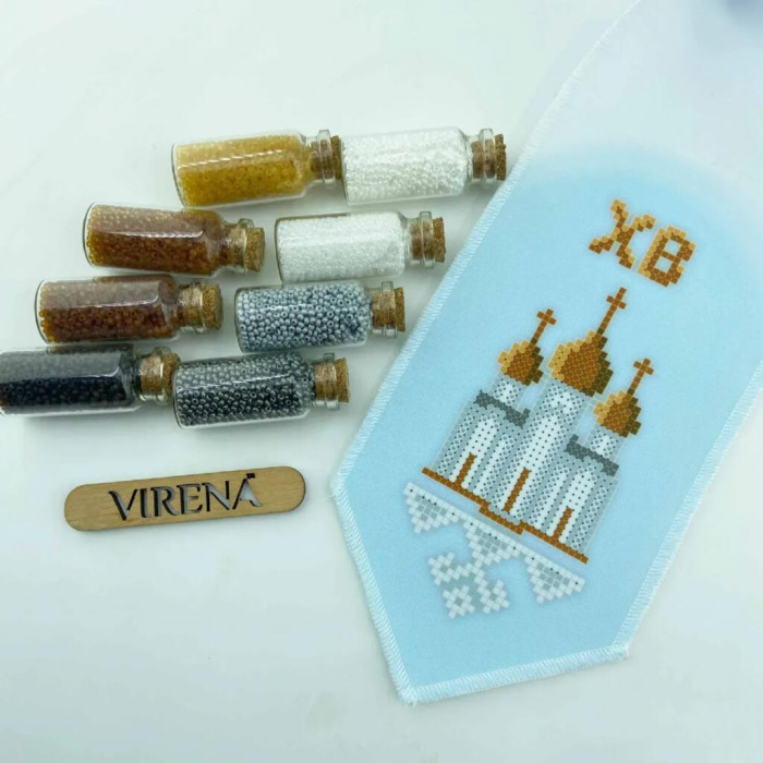 ТБ_БК_109 Virena Набір для вишивки бісером - Великодній бант на кошик 11x140 см (габардин)