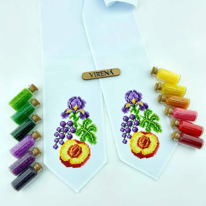 ТБ_БК_110 Virena Набір для вишивки бісером - Бант до Спаса на кошик 12x140 см (габардин)