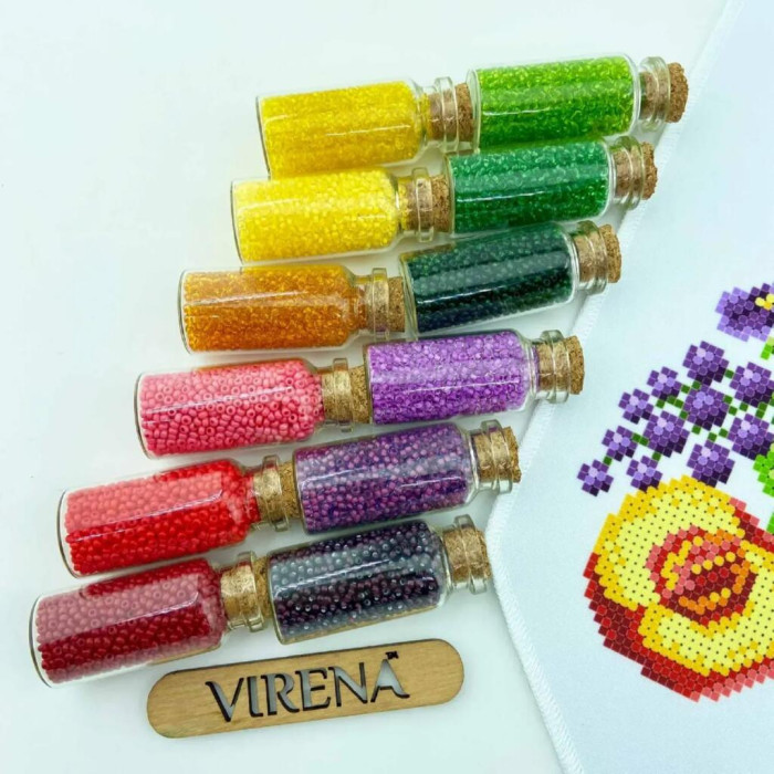 ТБ_БК_110 Virena Набір для вишивки бісером - Бант до Спаса на кошик 12x140 см (габардин)