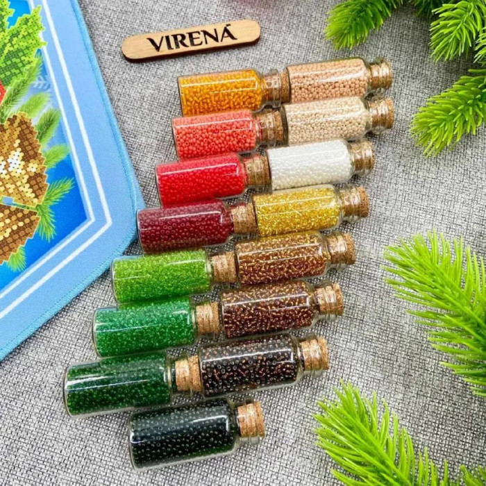 ТБ_ЧН_016 Virena Набір для вишивки бісером - Чобіток для подарунків святковий з дзвіночками 25х32 см (габардин)