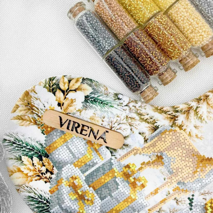 ТБ_ЧН_021 Virena Набір для вишивки бісером - Чобіток для подарунків святковий новорічний 25х32 см (габардин)