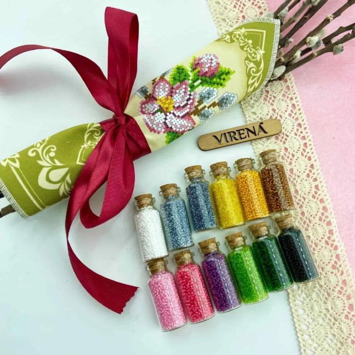 ТБ_ХВБ_026 Virena Набір для вишивки бісером - Хустка для букету 19x26 см (габардин)