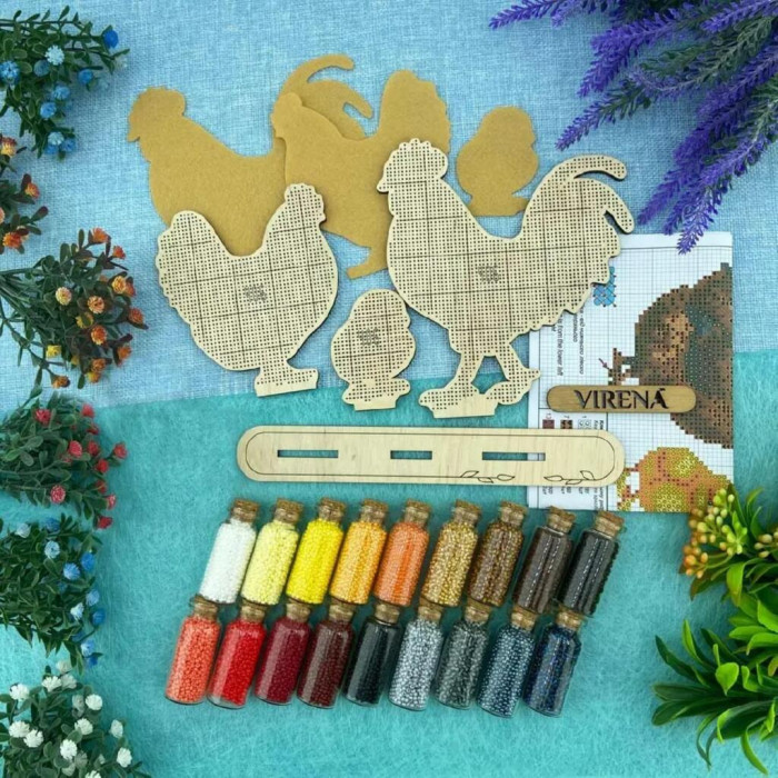 ТБ_КФІН_106 Virena Набір для вишивки бісером по дереву - Фігурки інтер'єрні Птахи (3 шт)