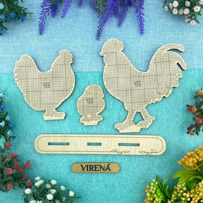 ТБ_КФІН_106 Virena Набір для вишивки бісером по дереву - Фігурки інтер'єрні Птахи (3 шт)