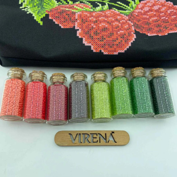 ТБ_Косметичка_321 Virena Набір для вишивки бісером - Косметичка Малина, 25,5x17x3,5 см