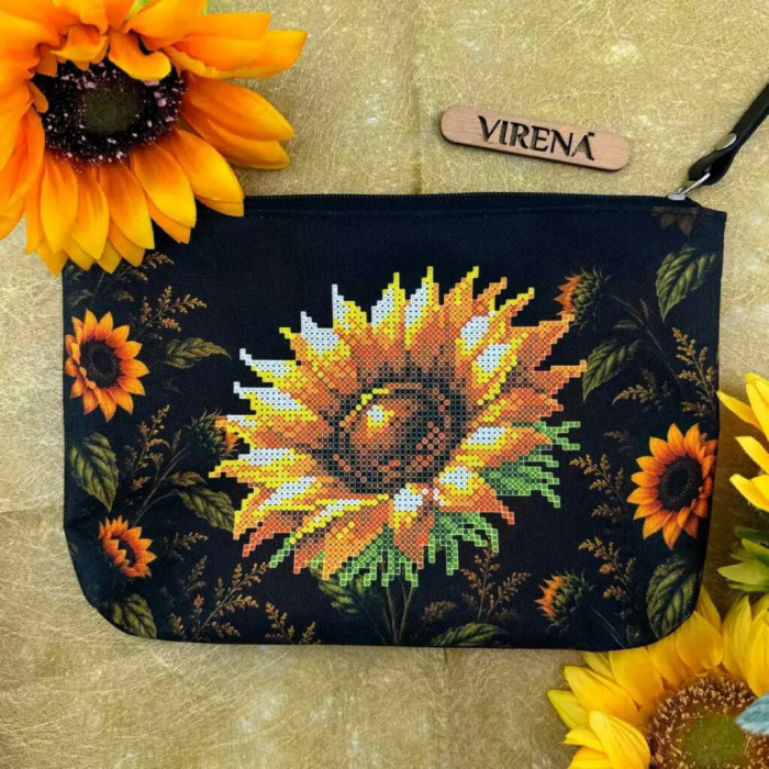 ТБ_Косметичка_326 Virena Набір для вишивки бісером - Косметичка Соняшник, 25,5x17x3,5 см