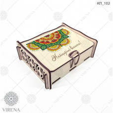 ТБ_КП_102 Дерев'яна коробка для подарунків. Virena. Набір для вишивки бісером